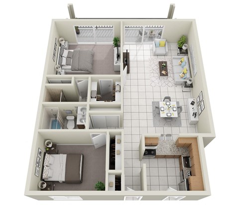 a floor plan of a house with a bedroom and a living room